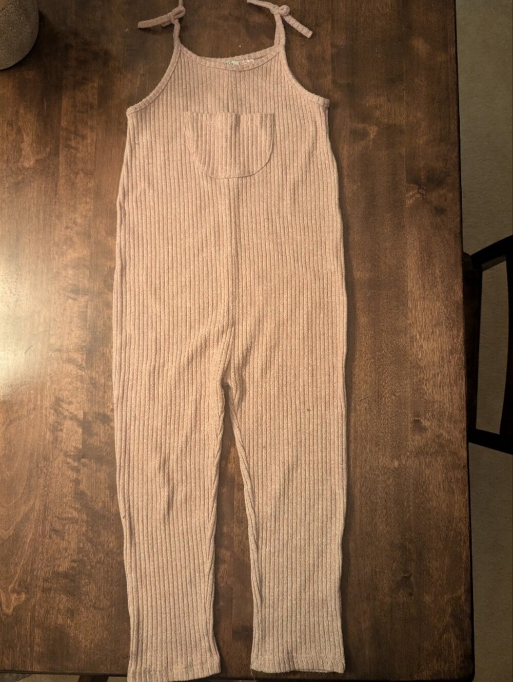 Zara Ribbed Tie-Shoulder Jumpsuit/ Girls 4-5